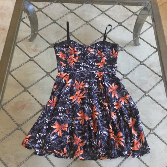 The Kooples Dresses & Skirts - Kooples flare floral printed and leather dress